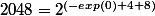 2048 = 2^{(-exp(0)+4+8)}